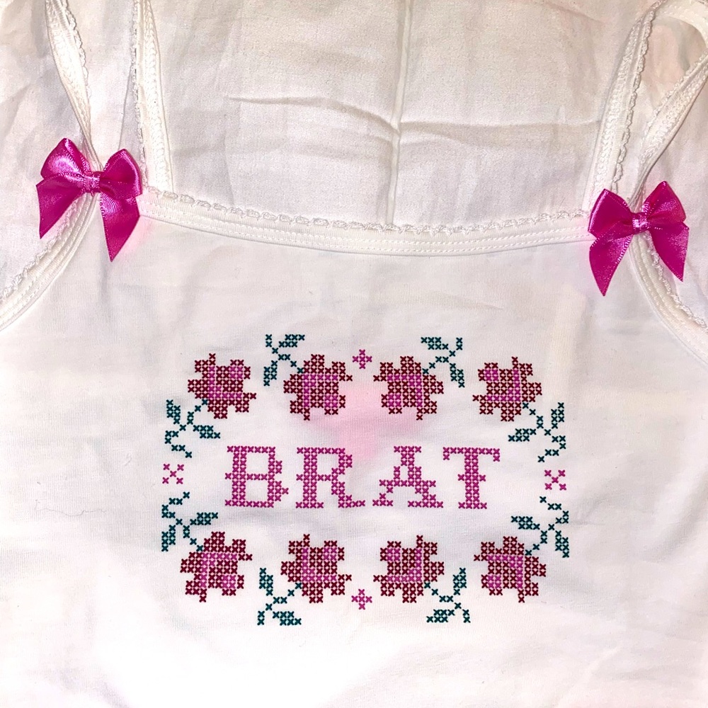 Dolls Kill Sugar Thrillz Brat bow crop top NWOT